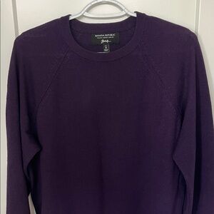 Banana Republic Deep Purple 100% Merino Extra Fine Italian Wool Sweater